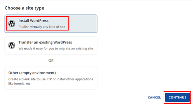 Install WordPress in Bluehost
