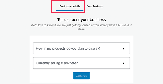 Provide business details